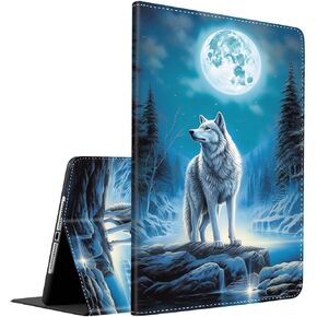 Case for Samsung Galaxy Tab A9 Plus 11 inch Case 2023, Multi-Angle Smart Stand Cover Auto Sleep/Wake for Galaxy Tab A9+ 11’2023 Model (SM-X210/X216/X218), Wolf Under The Moon