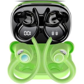 Wireless Earbuds Bluetooth 5.3 Headphones Sport, 2025 Wireless Earphones with Earhooks, HiFi Stereo Deep Bass with ENC Mic, 40H Dual LED Display, IPX7 Waterproof Ear Bud for Small Ear Running/Workout