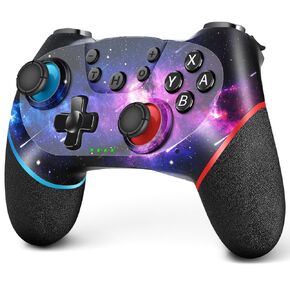 AceGamer Wireless Controller for Switch Pro, Custom Controller Compatible with Switch/Lite/OLED, with Gyro and Gravity Sensor/Dual Vibration/Turbo/Ergonomic Non-Slip! Thumb Caps Included! (Galaxy)