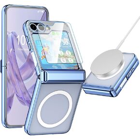 DAKORIE Clear Case for Samsung Galaxy Z Flip 6 Case with Screen Protector Magsafe Shockproof Hinge Protection Phone Cover for Galaxy Z Flip 5 2023/Galaxy Z Flip 6 2024 5G - Clear