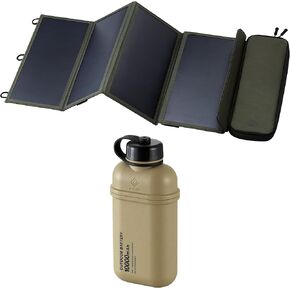 ELECOM NESTOUT 4-Panel Solar Panel Charger + 10000mAh Outdoor Power Bank (Beige)