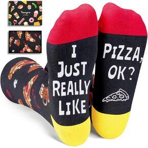 HAPPYPOP Pizza Socks Box For Men Women, Pizza Gifts Pizza Lover Gift, White Elephant Gifts