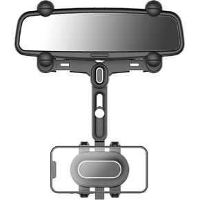 Cellet Car Rear-View Mirror Mount with 360-Degree Rotating Cradle and Adjustable Brackets Compatible with Apple iPhones, Samsung Galaxy Smartphones, Google Pixels, Moto and More