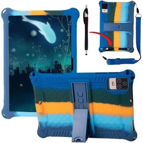 10.1-inch Case for Okaysea/BYYBUO/Hoozo/QunyiCO/PRITOM/plimpton/Onn 10.1-inch Android Tablet Universal with Lanyard/Stylus/Pen Holder Soft Case (Colorful Dark Blue) in Kuwait