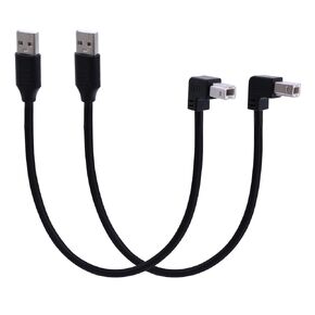 90 Degree Short USB Printer Cable USB 2.0 Type A Male to Up & Down Angle B Male Scanner Cable Cord for Laptop PC Printers(Up & Down)