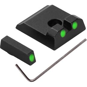 No-Tritium Fiber Optic Sights, Fiber Optic Green Night Sights for Taurus, Night Sights Glow in Dark for Taurus G3 w/o, G2C, G2S, PT111 G2, PT140 G2, 709, 740 and TX22, Accessories Sights Set