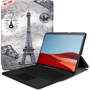 Tablet Cover for Microsoft Surface Pro X 13" (2021/2020/2019 Release),Ultra Slim Lightweight Leather Case for Microsoft Surface Pro X,Compatible with Type Cover Keyboard (Starry Sky)