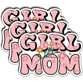 (3Pcs) Girl Mom Sticker, Gifts for Mom Grandma Decals, Decorate Books,Phone,Laptops,Water Bottles Kindles, Waterproof Vinyl Decals Funny Family, Gifts for Gigi,Nana,Mimi, Women 3x2.2 Inch