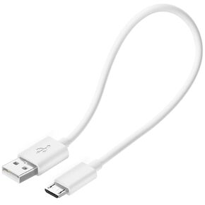 كابل USB Micro القصير ، شاحن Android متوافق مع عصا النار ، لعصا Roku ، PS4.fast شحن الحبل لجهاز Kindle Tablet ، لمكبر صوت Bose Soundlink ، Chromecast ، هاتف الكمبيوتر ، بنك الطاقة ، 8 بوصات (أبيض)