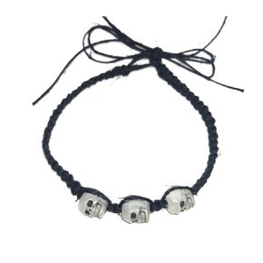 Glow Skull Bead Anklet Bracelet Adjustable Handmade In USA Beach Hemp Jewelry