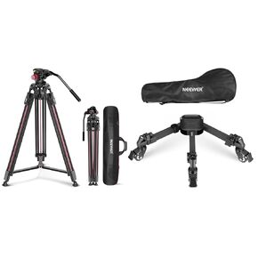 NEEWER 79" Video Camera Tripod with Photography Tripod Dolly, Fluid Head, One Step Quick Release Aluminum Heavy Duty Tripod Stand with QR Plate Compatible with Canon Nikon Sony DSLR Camera Camcorder