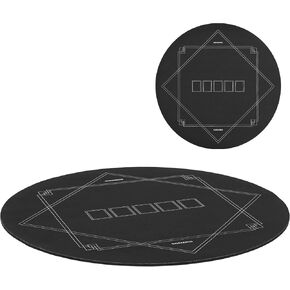 Soozier 24 inch Round Poker Mat, Texas Hold'em Non-Slip Rubber Poker Table Top, Water-Resistant Portable Poker Table Mat with Smooth Surface Carrying Bag, Dark Green