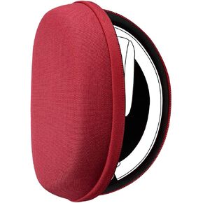 Geekria Shield Headphones Case Compatible with Sennheiser Momentum 2.0, Logitech H900, H800, H600 Case, Replacement Hard Shell Travel Carrying Bag with Cable Storage (Luxe Red)