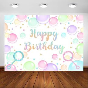 Avezano Bubble Birthday Party Backdrop Pop On Over Bubble Theme Birthday Party Photography Background Girl Summer Party Decoration Photoshoot (7x5ft)