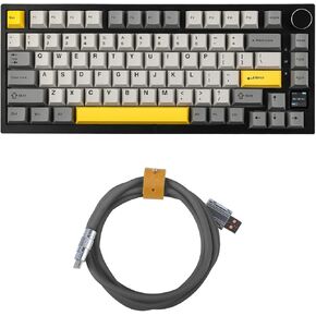 EPOMAKER Ajazz AK820 Pro 75% Mechanical Gaming Keyboard, Gasket-Mounted with TFT Smart Display & Knob + USB-C Keyboard Cable
