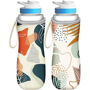 Water Bottle Sleeve for Cirkul 22 oz - 2 Pack Bottle Cover Holder Carrier with Handle Strap