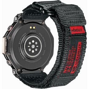 Watch Bands Compatible with Huami Amazfit T-Rex 3, Super Rugged Nylon Hoop and Loop Wide Sports Strap for T rex 3, Military Replacement Band For Men