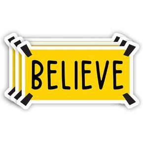 (3Pcs) Believe Sticker Inspirational Sayings Motivational Trust Hope Quotes Vinyl Decals for Tumbler Laptop Kindle Water Bottles Books Phone - Size 3x1.7 Inch