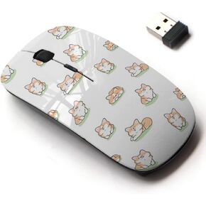 2.4G Wireless Mouse with Cute Pattern Design for All Laptops and Desktops with Nano Receiver - Cute Cartoon Corgi