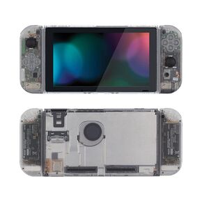 eXtremeRate Clear Front Back Plate for Nintendo Switch Console, NS Joycon Handheld Controller Housing with Full Set Buttons, Replacement Shell for Nintendo Switch - Switch NOT Included