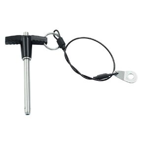 T Handle Quick Release Pin 3/8 Inch Diameter, 90 mm Working Length Push Button Locking Pin, Stainless Steel Ball Lock Pin with Lanyard Cable for Speaker, Industrial, Fixture