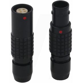 Black 1B FGG PHG 304 4 Pin Connector Male Female Circular Push Pull Free Socket and Cable Plug Compatible for Lemo (4-pin, Black)