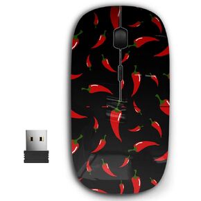 2.4G Ergonomic Portable USB Wireless Mouse for PC, Laptop, Computer, Notebook with Nano Receiver (Red Pepper)