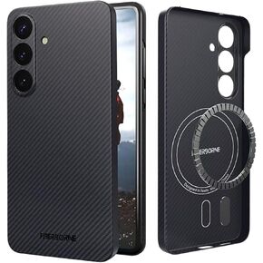 Compatible with Samsung Galaxy S25 Ultra Case - [600D Aramid Fiber] [Extremley Thin] [Qi2 Magnetic Cover] [Feel Like No Case] - Black