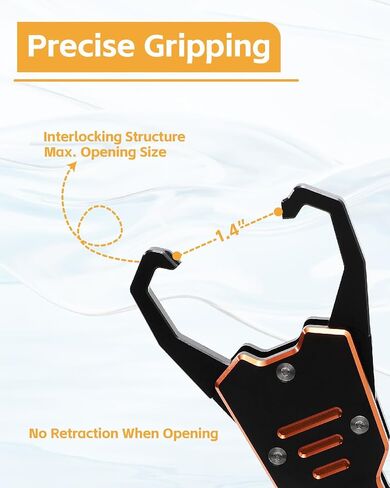 Fish Lip Gripper - 12.4" Aluminum Alloy Fish Grabber, Corrosion-Resistant Fish Holder for Saltwater, Max. 40lbs Scale with Non-retraction Jaws, Fishing Gear in Saudi Arabia