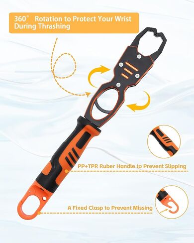Fish Lip Gripper - 12.4" Aluminum Alloy Fish Grabber, Corrosion-Resistant Fish Holder for Saltwater, Max. 40lbs Scale with Non-retraction Jaws, Fishing Gear in Saudi Arabia