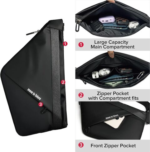 MAYMOONER Personal Sling Shoulder Crossbody Flex Bag Men Women Anti-theft One Strap Casual Chest Bags Slim Backpack Biking in Kuwait