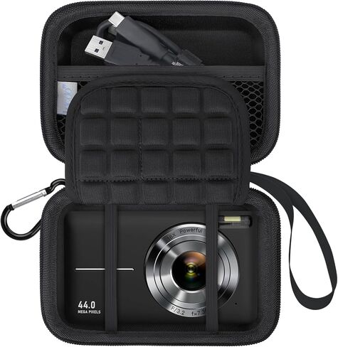 كاميرا LACDO CAMERATE CASE لـ CAMKORY DC403 ، KODAK PIXPRO FZ55 ، Canon PowerShot G7 X Mark II/SX740 ، Sony ZV-1F/RX100 VII ، Panasonic Lumix ZS99 Digital Camera Storage BAS TRAVE TRAVE ، Black+Black+ in Kuwait