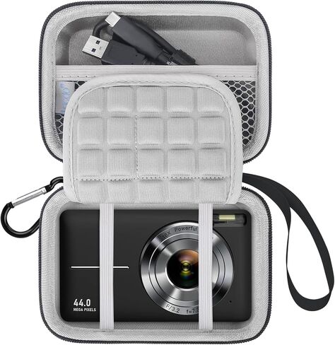 كاميرا LACDO CAMERATE CASE لـ CAMKORY DC403 ، KODAK PIXPRO FZ55 ، Canon PowerShot G7 X Mark II/SX740 ، Sony ZV-1F/RX100 VII ، Panasonic Lumix ZS99 Digital Camera Storage BAS TRAVE TRAVE ، Black+Black+ in Kuwait