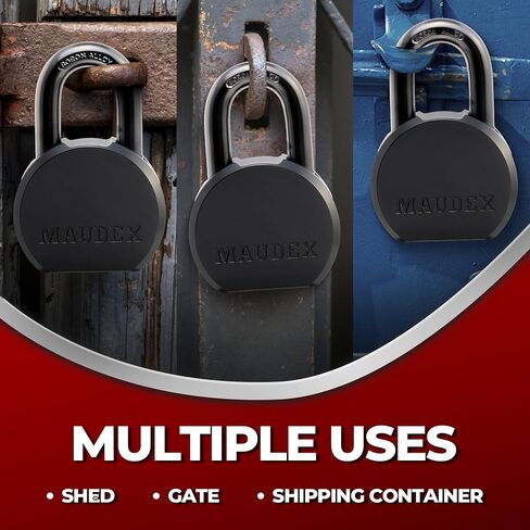 Maudex® PME65 Professional Grade Padlock - High Security with Boron Alloy Shackle, All-Weather Protection, 5 Brass Keys. for Storage Units, Gates & Commercial Security in Kuwait