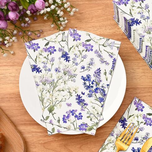 Homlouue 100PCS Eucalyptus Leaves Napkins, 3 Ply Disposable Hand Towels for Bathroom, Eucalyptus Leaf Guest Paper Napkins Dinner Napkins for Spring Wedding Baby Shower Bridal Shower Birthday Tea Party in Kuwait