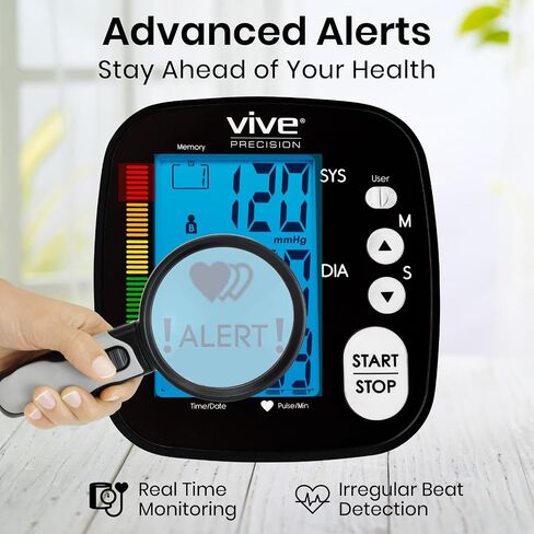 Blood Pressure Monitor - Upper Arm High Heart Rate Digital Sphygmomanometer BP Cuff Machine - Automatic Accurate Home Use BPM System for Hypertension- Pregnancy Must Have in Kuwait