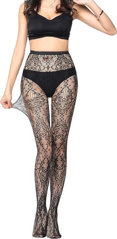 Women's Thigh High Stockings with Garter Belt Black Striped Fishnet Tights Suspender Pantyhose Stockings for Women Girls in Saudi Arabia