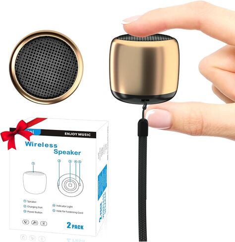 2Pack Portable Mini Speaker, Bluetooth Tiny Speaker, Wireless Mini Speaker for Shower, Room, Bike, Rechargeable Battery, Built-in Microphone, Cute Mini Speaker with Strap to Carry, Blue in Saudi Arabia