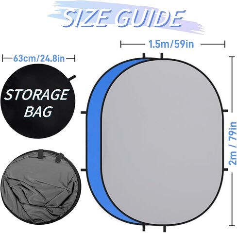 3.3 * 5 Ft Collapsible Backdrop Black White Pop Up Screen with Carrying Bag, Double Sided Foldable Backdrop Portable Background for Photography Auditions Headshots Gaming Streaming Video Calls in Kuwait