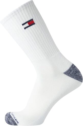 Tommy Hilfiger Men's Athletic Socks - Cushioned Crew Socks (10 Pack), Size 7-12, Navy/Grey/White in Kuwait
