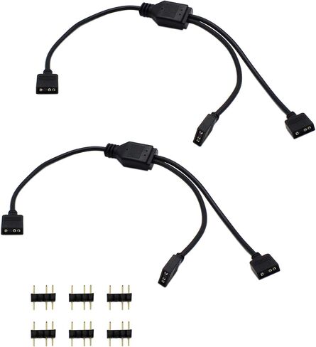ARGB Splitter Cable 5V 3 Pin Addressable RGB Splitter ExtensionCable ARGB LED Sync Cable 1 to 3 Splitter Cable for Extend PC Computer ARGB Fans Or ARGB LED Series (2 Pack) in Saudi Arabia