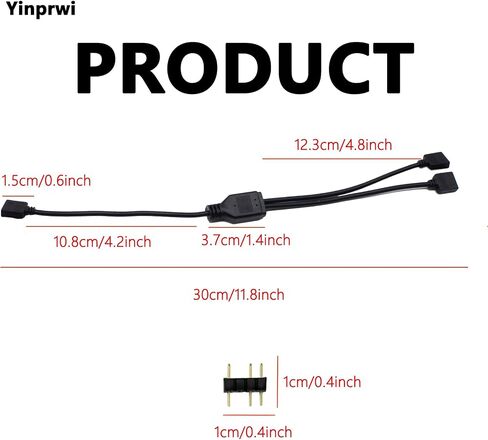 ARGB Splitter Cable 5V 3 Pin Addressable RGB Splitter ExtensionCable ARGB LED Sync Cable 1 to 3 Splitter Cable for Extend PC Computer ARGB Fans Or ARGB LED Series (2 Pack) in Saudi Arabia