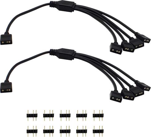 ARGB Splitter Cable 5V 3 Pin Addressable RGB Splitter ExtensionCable ARGB LED Sync Cable 1 to 3 Splitter Cable for Extend PC Computer ARGB Fans Or ARGB LED Series (2 Pack) in Saudi Arabia
