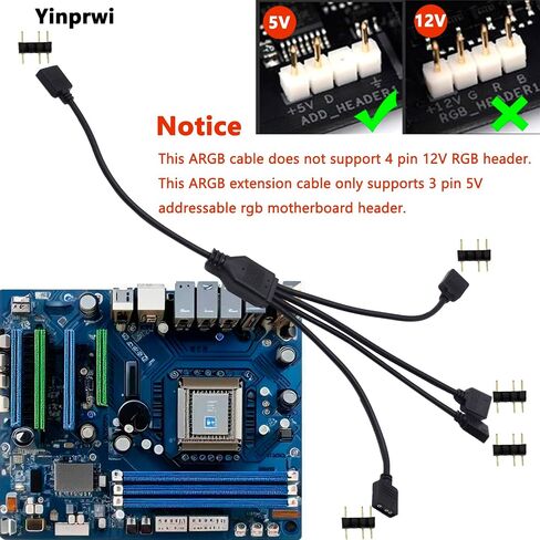 ARGB Splitter Cable 5V 3 Pin Addressable RGB Splitter ExtensionCable ARGB LED Sync Cable 1 to 3 Splitter Cable for Extend PC Computer ARGB Fans Or ARGB LED Series (2 Pack) in Saudi Arabia