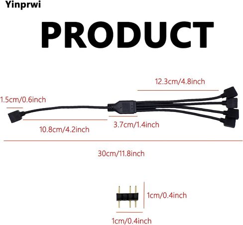 ARGB Splitter Cable 5V 3 Pin Addressable RGB Splitter ExtensionCable ARGB LED Sync Cable 1 to 3 Splitter Cable for Extend PC Computer ARGB Fans Or ARGB LED Series (2 Pack) in Saudi Arabia