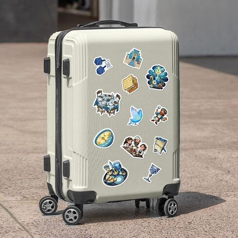 Pack 50 Pcs Cute Blue Happy Passover Stickers for Water Bottles Funny Laptop Cups Computer Scrapbooking Phone Teens Boys Adults Waterproof Aesthetic Sticker Small Vinyl Decals in Saudi Arabia
