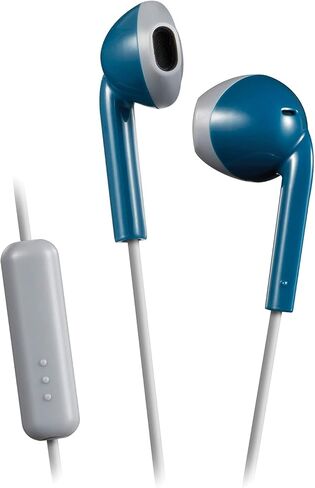 JVC Blue and Grey Sweat and Splash Proof Retro Earbuds with Microphone and Remote HAF19MAH in Saudi Arabia