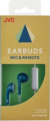 JVC Blue and Grey Sweat and Splash Proof Retro Earbuds with Microphone and Remote HAF19MAH in Saudi Arabia