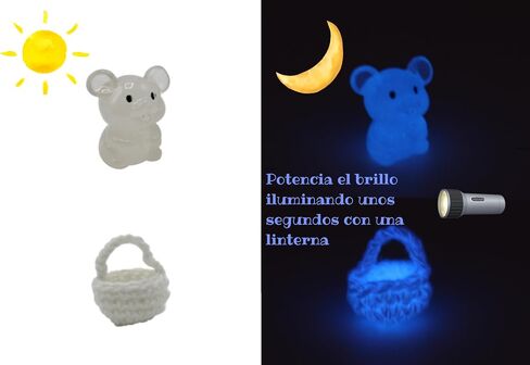 Qué Kawaii® MAGICAL Pérez mouse kit. DOOR THAT OPENS AND SHINES IN THE DARK!!! Wooden door and+crochet bag+Plate+Cheese+stars+little mouse that glows in the dark+6 certificates in Kuwait