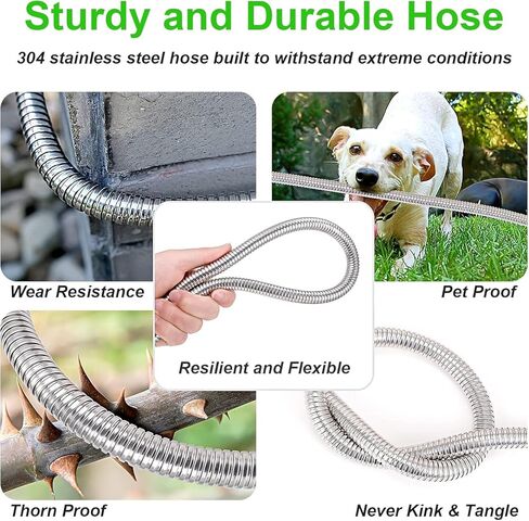 خرطوم رصاص معدني قصير بطول 1 قدم، خرطوم مياه من الرصاص المقاوم للصدأ، ملحقات تمديد الموصل، خراطيم صغيرة شديدة التحمل للفناء، خارجي - مرن، لا يتشابك أبدًا، مقاوم للثقب in Kuwait